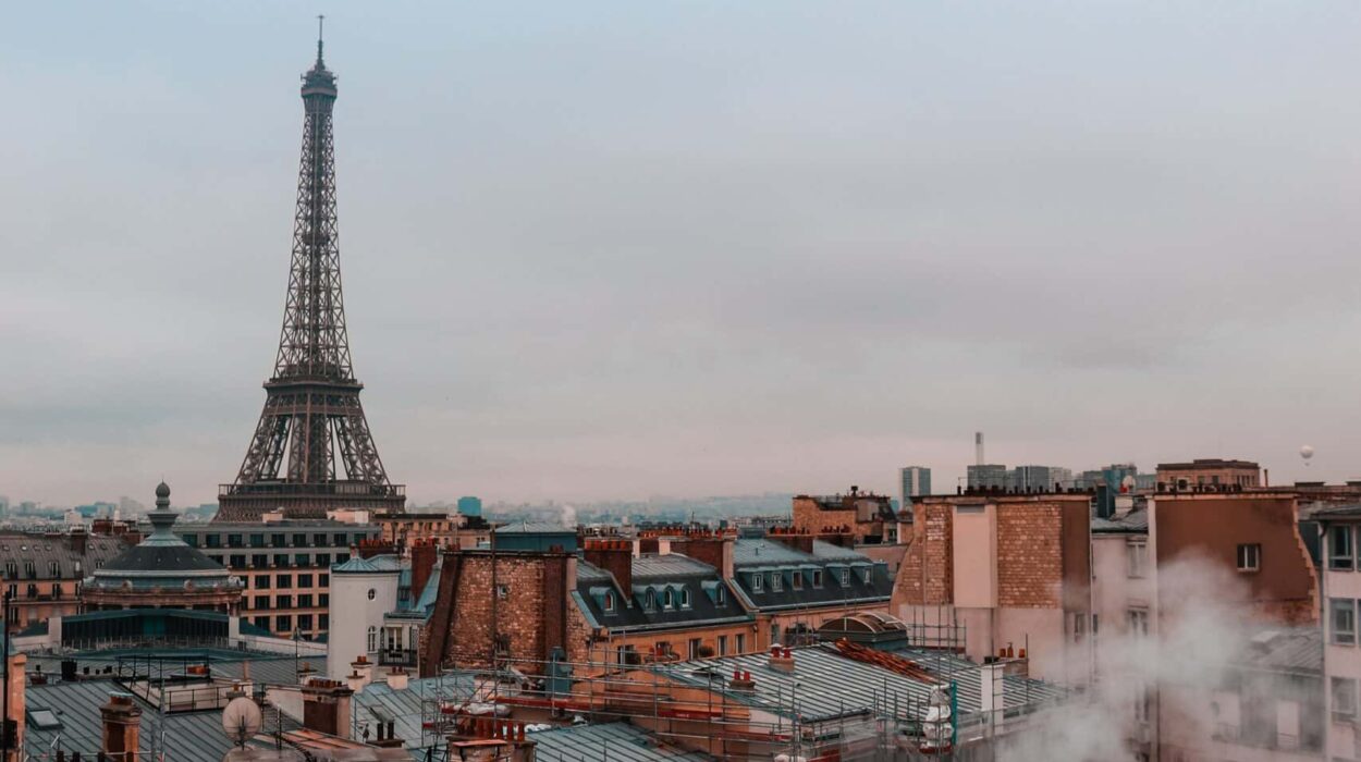 Vue sur la Tour Eiffel depuis les toits de Paris.